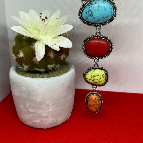 tanie Jewelry - Rainbow Fun Turquoise Red Yellow Necklace Western